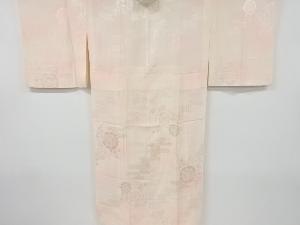 ヱ霞に源氏車模様織り出し単衣長襦袢